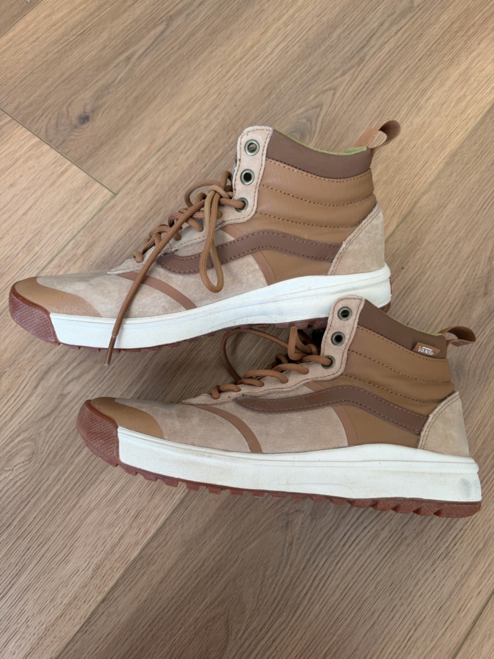 Vans Brown and Tan Ultrarange High-Top Hiking Sneakers
